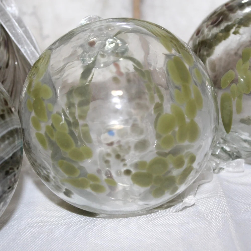 West Elm Large Glass Marbled Ball Ornaments (Set of 4) Open Box